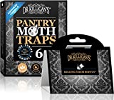 Dr. Killigan's Premium Pantry Moth Traps with Pheromones Prime | Sticky Glue Indian Meal Moth Traps for Kitchen | How to Get Rid of Moths in House | Non-Toxic Moth Pheromone Traps (6 Pack, Black)