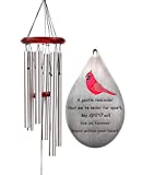 Memorial Cardinal 28 inch DIRECT Shipping Large Sympathy Memorial Deep Tone Wind Chime Gift after loss Silver Rush Shipping for Funeral Loss in Memory of Loved One Listen to the Wind