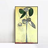 INVIN ART Framed Canvas Giclee Print Art 1946 La Femme-Fleur (Francoise Gilot) 1 by Pablo Picasso Wall Art Living Room Home Office Decorations(Black Slim Frame,20"x32")