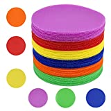 EAONE 48 Pack Carpet Sit Markers Spot, Colorful Hook and Loop Classroom 5'' Circles Nylon Markers for Teachers Students Group Activity (6 Colors)