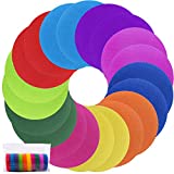 Duufin 100 Pieces Carpet Spots Hook and Loop Circles Carpet Markers Sitcky Carpet Spots Markers for Classroom, 4 Inches, 10 Colors