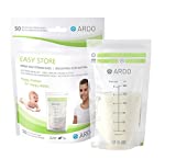 Ardo Easy Store - 50 Extra-Strong Breast Milk Storage Bags for Fridge and Freezer (180ml, 6 fl.oz.), with Easy-to-Read Scaling, 50 Bags, Stackable and Self-Standing