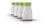 Ardo Breast Milk Storage and Feeding Bottles (4), Swiss Made, 150ml (5 fl.oz.), BPA Free, with Ring and Cap, Standard Width, 4 Bottles