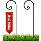 BEAU JARDIN Shepherd Hook 35 Inch 2 Pack One Piece Structure No Assembly Required 2/5 Inch Heavy Duty Solid Metal Shepards for Garden Outdoor Plants Lantern Mason Jar Wind Chimes Wedding Small BG244