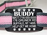 Silent Slide On Pet ID Tags - Premium Pet IDs - Safe Silicone Rubber - Custom Engraved, Waterproof for Dogs and Cats - 5 Lines of Personalized Text