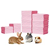 Amakunft 100 Pcs Rabbit Pee Pads, 18" x 13" Pet Toilet/Potty Training Pads, Super Absorbent Guinea Pig Disposable Diaper for Hedgehog, Hamster, Chinchilla, Cat, Reptile and Other Small Animal