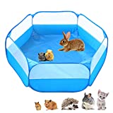 Small Animals C&C Cage Tent, Breathable & Transparent Pet Playpen Pop Open Outdoor/ Indoor Exercise Fence, Portable Yard Fence for Guinea Pig, Rabbits, Hamster, Chinchillas and Hedgehogs