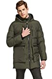 Orolay Men's Thickened Down Jacket Hooded Winter Coats with 6 Pockets Armygreen L