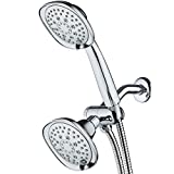 AquaDance, Chrome Luxury Square 48-setting High-Pressure Dual Head/Handheld Shower Spa Combo. Extra-Long 72" Stainless Steel Hose, 3-way Flow Diverter, Finish. Best Quality from Top American