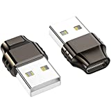 USB C Female to USB Male Adapter,JXMOX (2-Pack) Type C to USB A Charger Cable Connector Compatible with iPhone 11 12 Pro Max,iPad Air/Pro,Samsung Galaxy S20 S21 Plus Note 10 20,Google Pixel 5 4 3 XL
