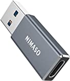 USB C Female to USB Male Adapter 5Gbps,NIMASO Type C to USB A Charger Cable Adapter,Fast Charging Converter Compatible with Power Bank,Laptops,Chargers,Samsung S20 S20+ Note 10,Google Pixel.