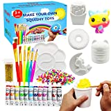 Korilave Squishies DIY Art Crafts Dessert Kits for Girls Gift, Paint Your Own Squishy Toy Jumbo Soft Slow Rising Stress Relief Fidget Toys for Ages 4 5 6 7 8 Kids(27Pcs)