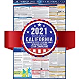 2021 California State and Federal Labor Laws Poster - OSHA Workplace Compliant 24" x 36" - All in One Required Posting - Laminated (English)