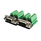 Avanexpress DB9 Breakout Connector RS232 Serial 9 Pin Connector Db9 Terminal (Male x 1, Female x 1)