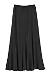 Urban CoCo Women's Vintage Elastic Waist A-Line Long Midi Skirt (L, Black)