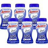 AMAZE Ultra Concentrated Bleach Tablets [6 bottles] - Original Scent - for Laundry, Toilet, and Multipurpose Home Cleaning. Splash-less Liquid Bleach Alternative