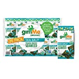 gimMe - Sea Salt - 20 Count - Organic Roasted Seaweed Sheets - Keto, Vegan, Gluten Free - Great Source of Iodine & Omega 3s - Healthy On-The-Go Snack for Kids & Adults