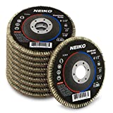 NEIKO 11108A Flap Disc | 80 Grit Aluminum Oxide Abrasive Wheel | 4.5" x 7/8-Inch | Flat Type #27| 10Pc | Sanding Disc