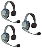 EARTEC UL3S UltraLITE Full Duplex Wireless Headset Communication for 3 Users - 3 Single Ear Headsets