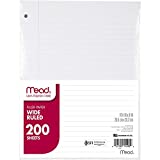 Mead Loose Leaf Paper, Wide Ruled, 200 Sheets, 10-1/2" x 8", Lined Filler Paper, 3 Hole Punched for 3 Ring Binder, Writing & Office Paper, Perfect for College, K-12 or Homeschool, 3 Pack (73183)
