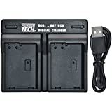 Premium Tech NP-W126 Dual Bay USB Battery Charger for Fujifilm X-A2, X-A3, X-A10, X-E2, X-E2 S, X-Pro1, X-Pro2, X-T1, X-T2, X-T10, X-T20 Digital Cameras