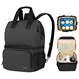 Luxja Breast Pump Bag with 2 Compartments for Breast Pump and Cooler Bag, Breast Pumping Bag with 2 Options for Wearing (Fits Most Major Breast Pump), Black