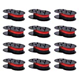 Bigger Replacement for GR24 Porelon 11216 Universal Twin Spool Calculator Ribbon for Nukote BR80c, Sharp El 1197 P III, Dataproducts R3027 (1 3/8" of Spool Diameter, 1/2" Wide, Black/red, 12-Pack)