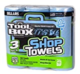 Sellars 54483 Toolbox Shop Towels 3-Pack, 11" Length x 9.4" Width, Blue (1 Packs of 3 Rolls, 55 Sheets per Roll)