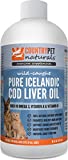 CountryPet Naturals Pure Icelandic Cod Liver Oil (16oz.) All-Natural Fish Oil for Dogs & Cats Supplements. Ultra Oil with Omega3, DHA & EPA to Promote Healthy Coat, Skin & Joints. All Ages and Breeds