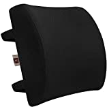 LOVEHOME Lumbar Support Pillow for Chair and Car, Back Support for Office Chair Memory Foam Cusion with Mesh Cover for Back Pain Relief (Black)