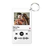 Custom Spotify Keychain with Picture,Custom Scannable Spotify Music Song Code Keychain, Personalized Acrylic Keychain,Photo Gift for Friends/Lover/Father/Mother/Kids