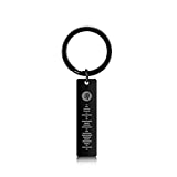 Fortheday Personalized Spotify Code Key Chain Ring Engraving Scannable Favorite Spotify Music Song Code Keychain Ring Birthday Gifts for BoyfriendGirlfriend (Black)
