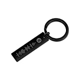 Spotify Keychain LanM Personalized Music Keychains Custom Scannable Spotify Code Song Keychain Gifts for Men/Women (Black 1)