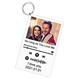 Custom Scannable Spotify Code Keychain Acrylic Music Song Plaque Album Cover Personalized Photo Keychain Song Picture Key Ring