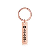 Personalized Music Spotify Scan Code Keychain Custom Scannable Spotify Music Song Code Keychain Ring Jewelry Engraving Keychain Gifts for Men/Women(Rose Gold-1)