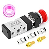 TAILONZ PNEUMATIC 1/4”NPT Automatic reset type Push Button 5 Way 2 Position Pneumatic Control Mechanical Valve