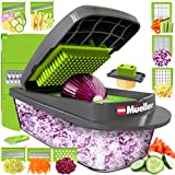 Mueller Pro-Series 10-in-1, 8 Blade Vegetable Slicer, Onion Mincer Chopper, Vegetable Chopper, Cutter, Dicer, Egg Slicer with Container