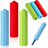 6 Pieces Sensory Chew Pencil Toppers Set Chewable Pencil Toppers Autism Chew Toys for Sensory Kids Boys and Girls, Oral Motor Needs(Red, Blue, Green)