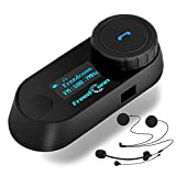 FreedConn Motorcycle Bluetooth Headset TCOMSC Bluetooth Helmet Intercom Waterproof Intercom 2 Riders 800M Helmet Communication Intercom Systems with LCD Screen Boom&Soft Mic