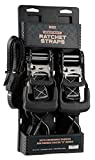 AUGO Heavy Duty Ratchet Straps & Soft Loops – Pack of 2 Extra Strong 1.5” by 10’ Ratchet Straps w/ S-Hook Safety Latches & 2 Soft Loop Tie Downs – 4400Lb Break Strength for Motorcycles, ATVs, Etc.