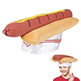 ArtCreativity Funny Hot Dog Hat, 1 PC, Fun Fast Food Hotdog Hat, Soft Plush Costume Accessory Hat, Pizza Party Supplies Decorations, One Size Fits Most, Crazy Silly Hat for Halloween