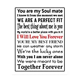 "You Are My Soul Mate" Love Quotes Wall Art Decor -11 x 14" Inspirational Love & Marriage Poster Print-Ready to Frame. Romantic Gift for Spouse-Partner-Newlyweds. Perfect Wedding-Anniversary Present!