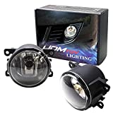 iJDMTOY Pair Clear Lens Fog Light Lamp Assemblies w/ 55W H11 Halogen Bulbs Compatible with Acura Honda Ford Suzuki etc