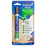Grout Pen Brown Tile Paint Marker: Waterproof Tile Grout Colorant and Sealer Pen - Brown, Narrow 5mm Tip (7mL)