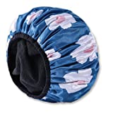 YIZIJIZI Terry Lined Shower Caps, Triple Layer Large Shower Cap for Women, Reusable Shower Caps for Long Thick Hair, Waterproof Washable Soft Bath Shower Caps for Hair Care