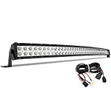 YITAMOTOR 52 inches Curved Led Light Bar Off Road Driving Lights with Mounting Brackets and Wiring Harness Compatible for Jeep, Pickup, Truck, SUV, ATV, 4X4, 4WD, Spot Flood Fog Light 300W LED