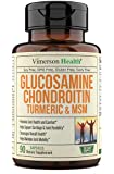 Glucosamine with Chondroitin Turmeric MSM Boswellia. Supports Occasional Joint Discomfort Relief. Helps Inflammatory Response, Antioxidant Properties. Supplement for Back, Knees, Hands. 90 Capsules