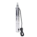 Submersible Deep Well Pump Solar Water Pump DC 24V 370W Stainless Steel Screw Pump, 213ft Lift 8.8GPM Flow, Agricultural Irrigation Pump Solar Water Circulating System