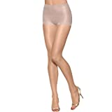 Hanes Silk Reflections Women's Lasting Sheer Control Top Toeless Pantyhose, Bisque, C/D