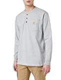 Carhartt Men's Workwear Pocket Henley Shirt (Regular and Big & Tall Sizes), Heather Gray, 2X-Large